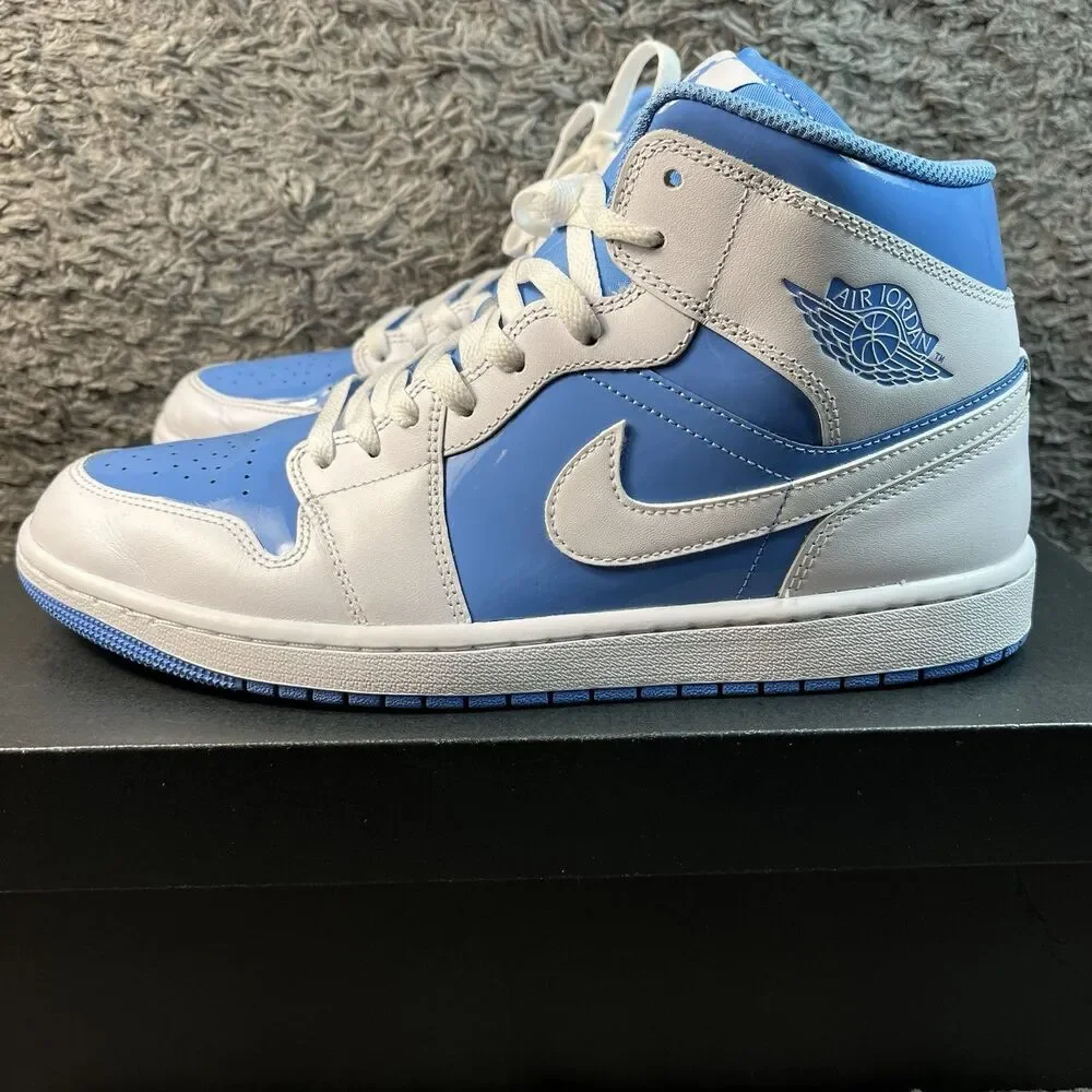 NIKE Air Jordan 1 Mid SE White/Legend Blue FZ2142 114 MEN'S SIZE 11.5 With Box